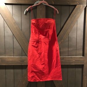 J. Crew strapless red denim dress